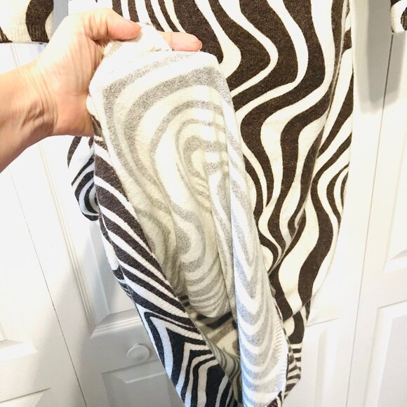 Zara Zebra Print Long Sleeve Fitted Dress-Small-Brown/Winter Wh.-Soft-Pull On - Picture 12 of 14